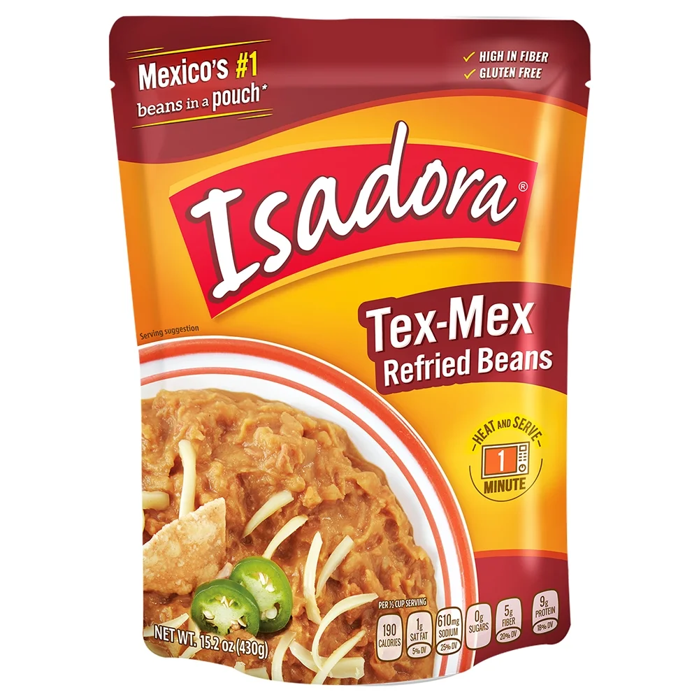 (8 pack) Isadora TRADITIONAL REFRIED BEANS, 15.2 oz
