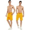 thumbnail image 3 of Tyhengta Mens Shorts Casual Drawstring Zipper Pockets Elastic Waist Orange 46, 3 of 8