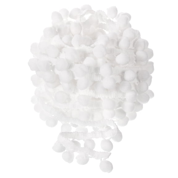 Uxcell 10 Yards Pom Pom Ball Fringe Trim Ribbon Sewing Trim DIY Craft, 15mm White