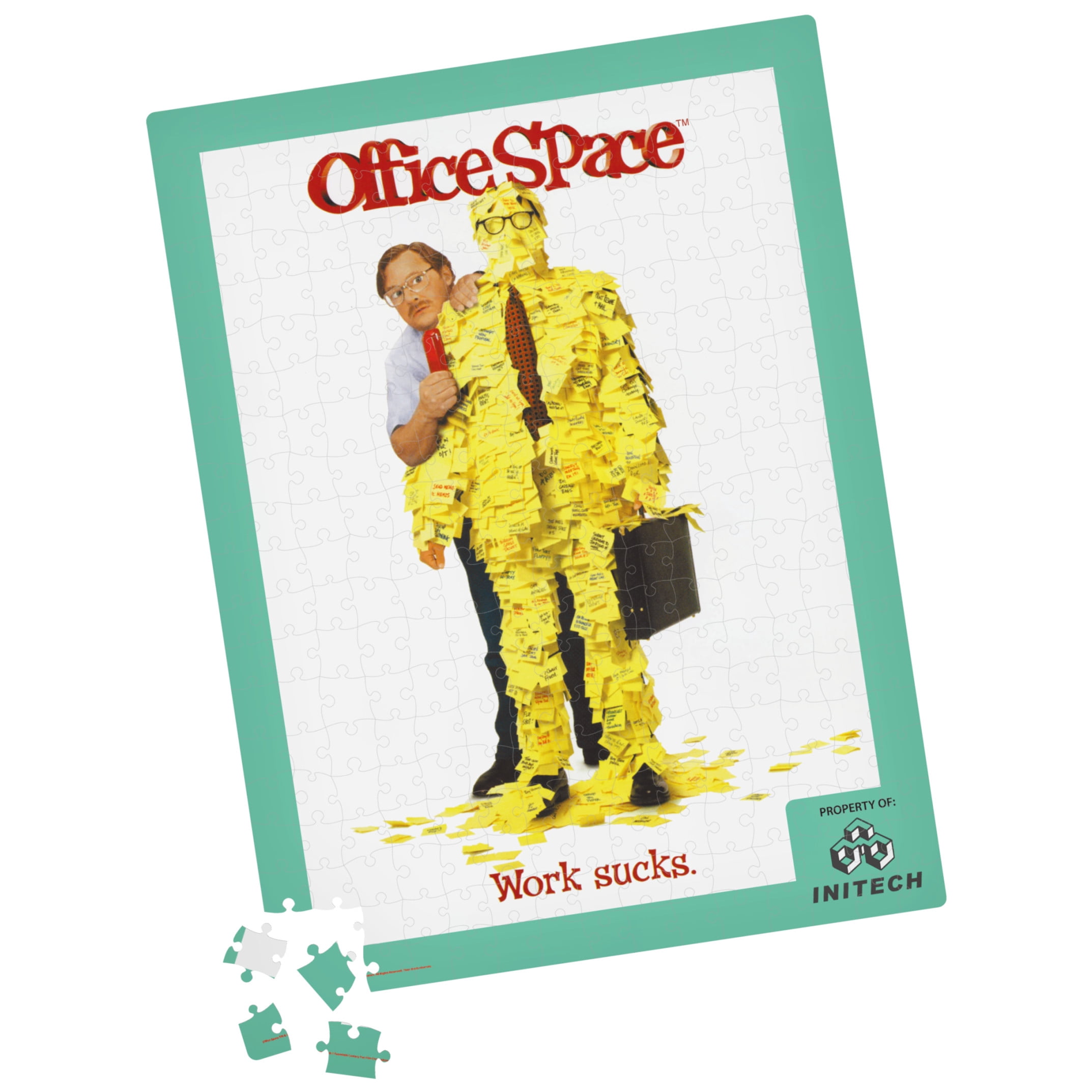 Office Space Movie 500-Piece Jigsaw Puzzle in Plastic Retro Blockbuster VHS Video Case, for Adults and Kids Ages 8 and up