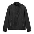 thumbnail image 3 of AZoiNM Men's Stand Collar Zip Jacket Loose Fit Lightweight Casual Long Sleeve Spring Fall, 3 of 10