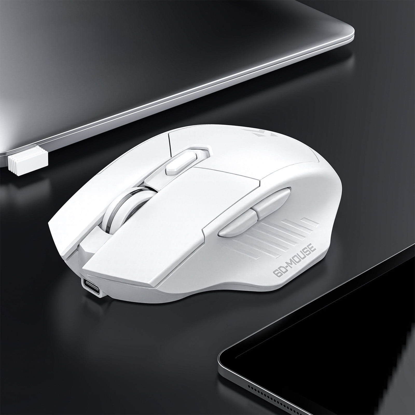 Yannianjz Wireless Gaming Mouse, Bluetooth 2.4G Dual Mode Silent Operation, Type-C Fast Charging Ergonomic Computer Mouse for Office Work, Home Use, Laptop