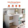 thumbnail image 4 of VEVOR Small Desk with Drawer, Kids Desk for Bedroom, Wooden Simple Study Table for Drawing, Reading, Writing, Rectangle MDF Study Storage Table with Adjustable Shelf for Home, Office, White, 4 of 9