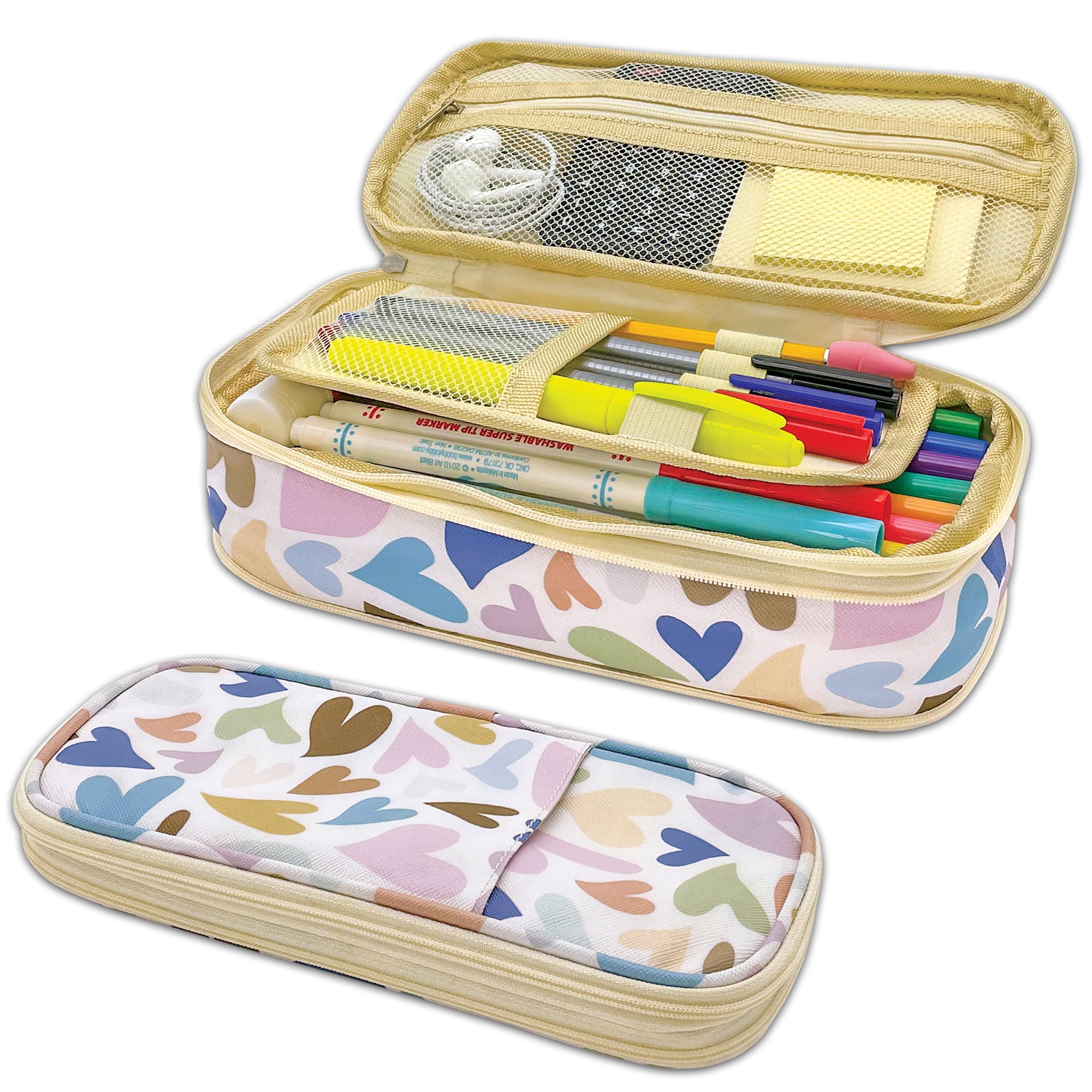 Teacher Created Resources Hearts Pencil Case, Pack of 3