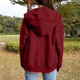 thumbnail image 5 of Zip Up Hoodie Women Y2K Long Sleeve Fall Jacket with Pocket 2025 Lightweight Comfort Travel Cargo Sweatshirts Hoodies Wine 2XL, 5 of 5