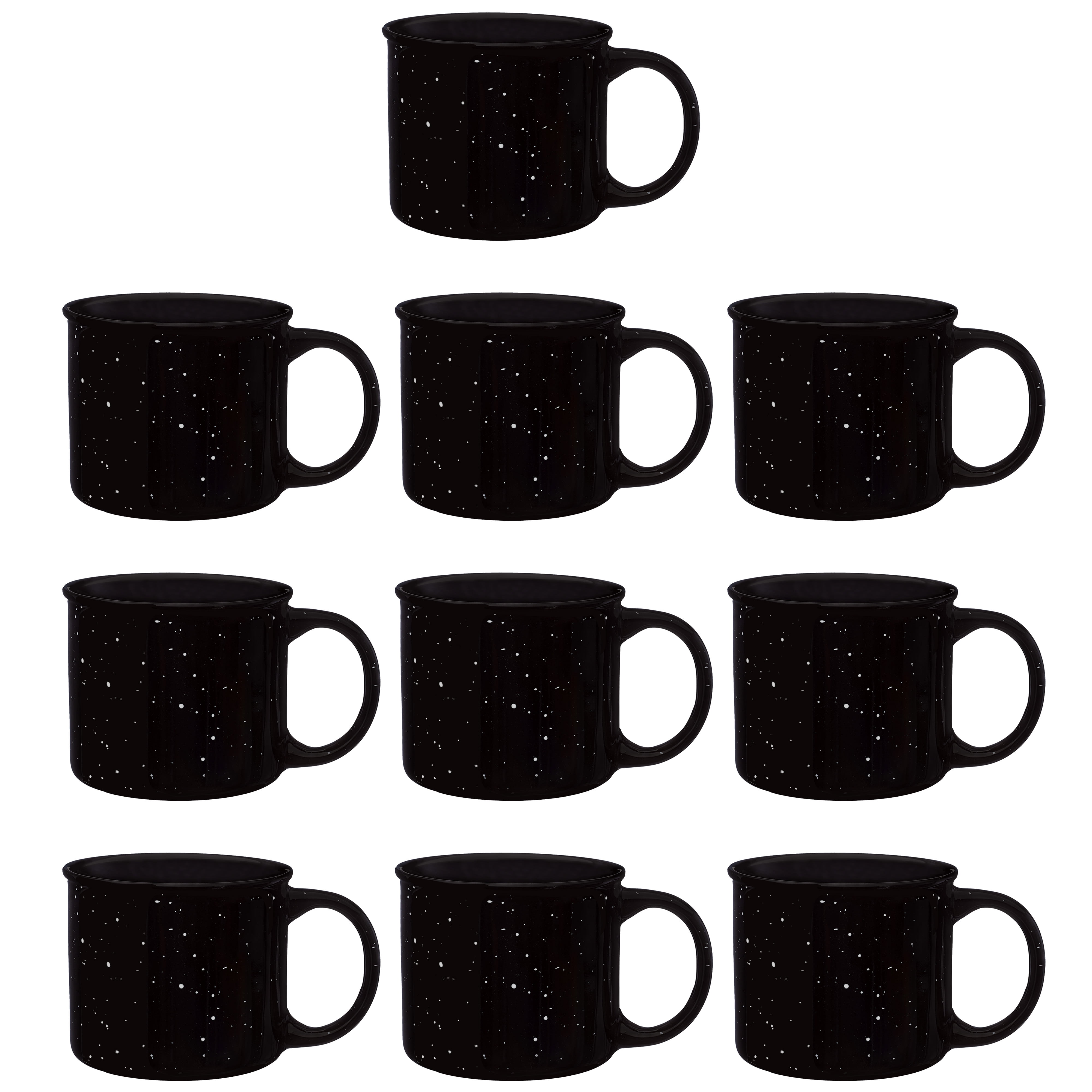 Ceramic Campfire Mug 13 oz. Set of 10, Bulk Pack Speckled Camping Tea