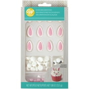 Wilton Easter, Party Pieces Icing Decorations Sugar, White/Pink, 7.95" x 4.13" x 0.71", 1.88 oz