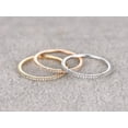 thumbnail image 3 of 1.50 Carat 3 wedding Ring set Straight Wedding Band Stackable Ring set Sterling Silver 18k Gold Plating, 3 of 9