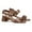 Brown, variant on YDN Women Open Round Toe Cutout Studded Sandals Buckle Strap Low Chunky Heels Comfortable Outdoor Dressy Shoes Size 12 Gold