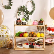 3 Tier Serving Tray, Rectangle Display Stand for Desserts, Snacks, Party, Wedding, Farmhouse Decor
