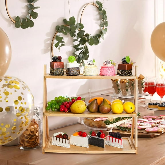 3 Tier  Serving Tray, Rectangle Display Stand for Desserts, Snacks, Party, Wedding, Farmhouse Decor
