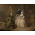 thumbnail image 2 of Pietro Longhi 18x15 Gold Ornate Wood Frame and Double Matted Museum Art Print Titled - The Painter in His Studio, 2 of 4