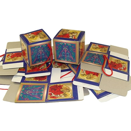 Loi 1440ct Trumpeting Angel Mini Gift Box Christmas Ornament Set 2" - Blue