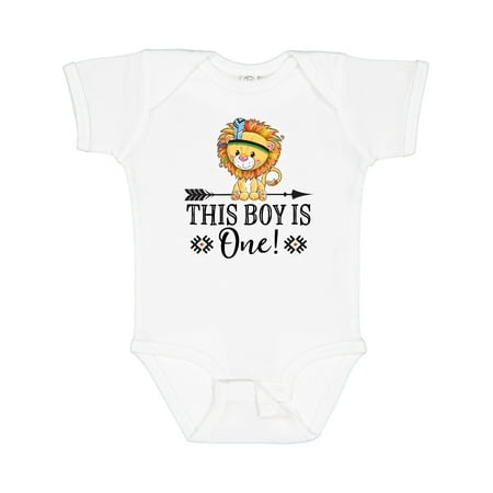 

Inktastic 1st Birthday Party Tribal Lion Boys Gift Baby Boy Bodysuit