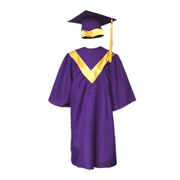 Preschool Kindergarten Graduation Cap and Gown Set with Tassel Charm Sets Children's Purple Graduation Cap and Gown Set Performance Outfits 5-12 Years