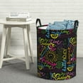 thumbnail image 5 of Goofa Color Summer Printed Circular Hamper,Laundry Basket with Handles,Storage Baskets Foldable,Large Capacity Laundry Hamper-, 5 of 8