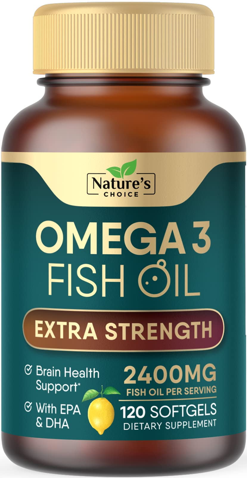 Fish Oil with Omega 3, DHA, EPA 2400 mg Triple Strength Supports