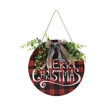 

Christmas Wooden Decoration Hanging Out Bow Knot Round Mdf Pendant Creative Festival Line Diy