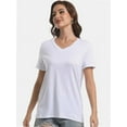 thumbnail image 5 of Women's Ultra-Soft V-Neck Short Sleeve Trendy Casual T-Shirt, 5 of 6