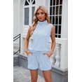 thumbnail image 6 of EASYBRAUS Women Summer Sleeveless Shorts Set Casual Drawstring Pocket Outfit Two Piece Set, 6 of 9