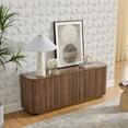 thumbnail image 3 of BFJDM Modern Fluted Buffet Cabinet with Storage for Dining Room, Walnut Brown, 64 in L x 24 in H,, 3 of 10