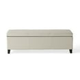 thumbnail image 2 of Benjara Elias Storage Ottoman Bench, Detailed Ivory Faux Leather, 51 Inch, 2 of 5