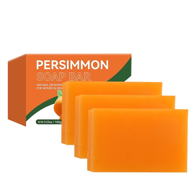 Jabón corporal desodorizante que elimina la suciedad y la grasa sin resecar. Aroma a caqui. 100 g.