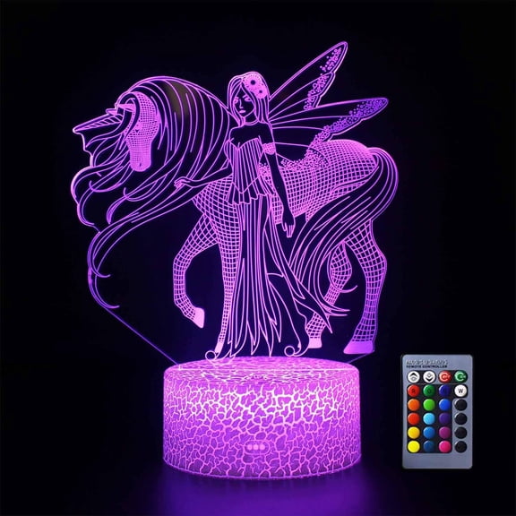YSTIAN 3D Unicorn Night Light for Kids, Lamp with 16 Colors Change and Remote Control Unicorn Gift Toys LED Illusion Night Lamp, Unicorn Christmas Birthday Gift for Kids