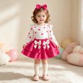 thumbnail image 2 of WhouRiu Baby Girls Casual Outfits Long Sleeve Ruffle Tees Bow Skirts And Headband Sets Cute Clothes, 2 of 7