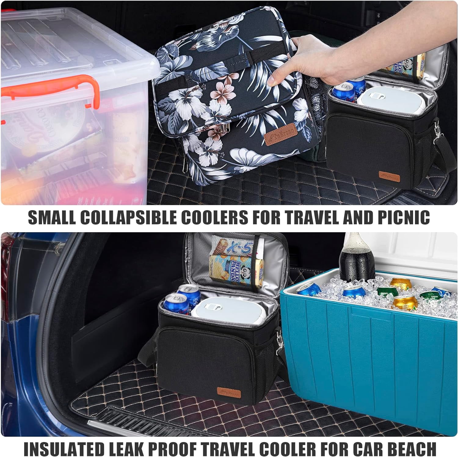 TuErcao Insulated Lunch Bag for Men Women Adult Lunch Box for Men Work Leakproof Soft Cooler for Picnic Travel Road Trips Lunch Tote Bag, Black