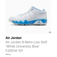 thumbnail image 3 of Ni - ke FJ5934-101 Men’s 8 Ni - ke Air Jordan 9 Retro Low Golf Shoes Carolina Blue 2024, 3 of 5