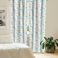 thumbnail image 2 of Orange Blue Curtains 2 Panels Set, Autumn Abstract Botanical Pattern of Leaves Mushroom and Berries, Window Drapes for Living Room Bedroom, Pale Blue Orange White, by Ambesonne, 2 of 5