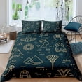 thumbnail image 1 of Pharaoh Duvet Cover Queen Ancient Egypt Tribe Comforter Cover Set for Boys Egyptian Pyramids Exotic Style Polyester Bedding Set, 1 of 7
