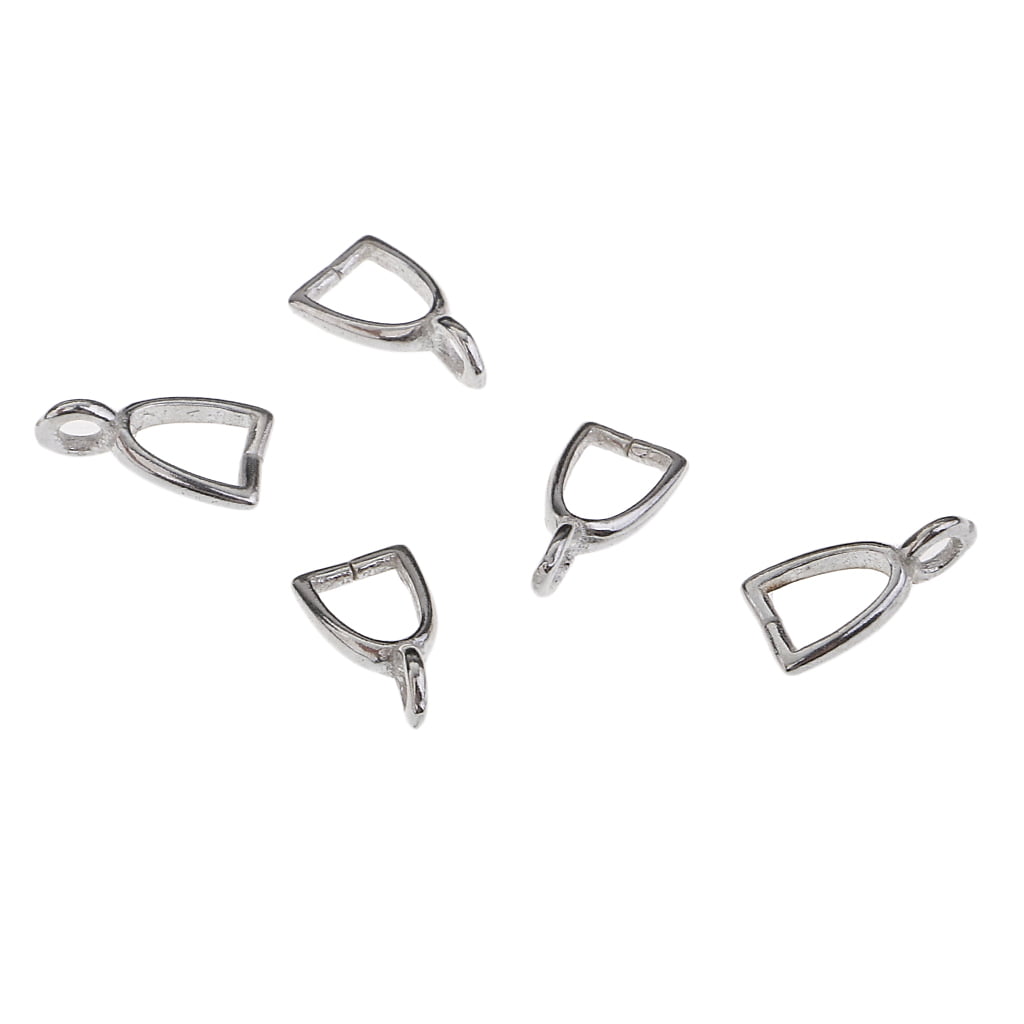 5Pcs 925 Sterling Silver Pinch Clasp Bead Pendant Connector Clasps DIY Craft 