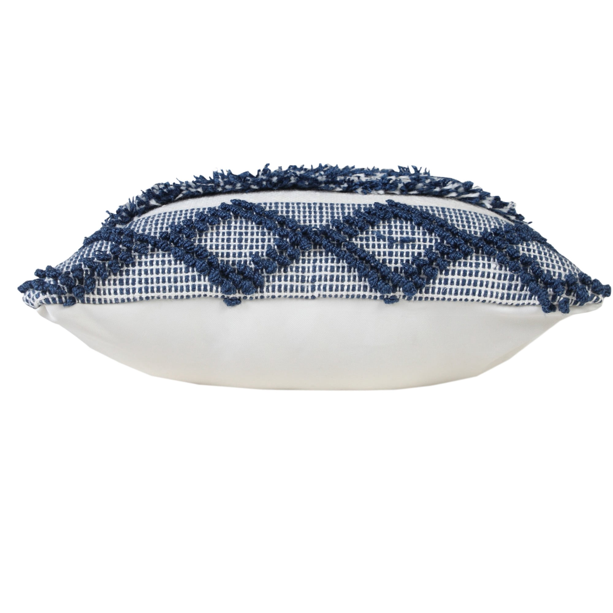 Laddha Home Designs Handwoven Striped Diamond Throw Pillow Cover - 20" - Blue and White