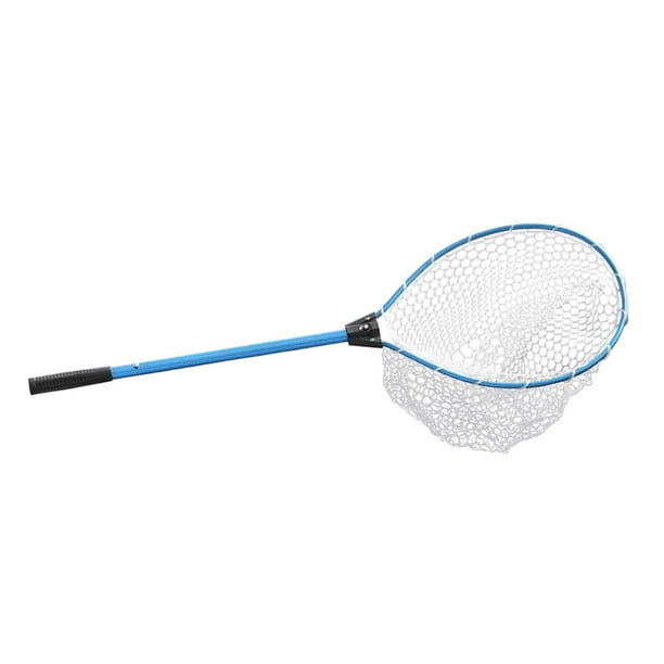 Floating Folding Landing Net with Telescopic Pole, Silic Coated ,  Freshwater& Saltwater Easy for Bass, Walleye Blue 