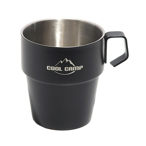 Tazas de camping portátiles Leche de doble capa Herramientas de picnic recargables 300ml Calefacción Utensilios de cocina ligeros Taza de café de viaj Una pieza Sunnimix Taza de acero inoxidable