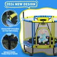thumbnail image 6 of CITYLE Trampoline for Kids 600LBS 60'' 5FT Toddler Trampoline Indoor Outdoor with Basketball Hoop, Swing, Adjustable Bar, Mini Small Trampoline with Enclosure, Gifts for Toddlers, Boys & Girls, 6 of 8