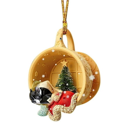 

Xmas Tree Pendant Cute Dog Animal Sleep Pattern Ornament New Year Festive Party Supplies Room Decoration for Home Indoor Ornament