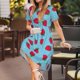 thumbnail image 3 of Easygdp Strawberries para Vestido Transpirable de Mujer, Vestido Suelto de Manga Corta con Pliegues y Bolsillos para el Verano, 3 of 6