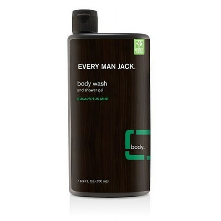 Every Man Jack Body Wash and Shower Gel Eucalyptus Mint, 16.9 Oz, 3 Pack