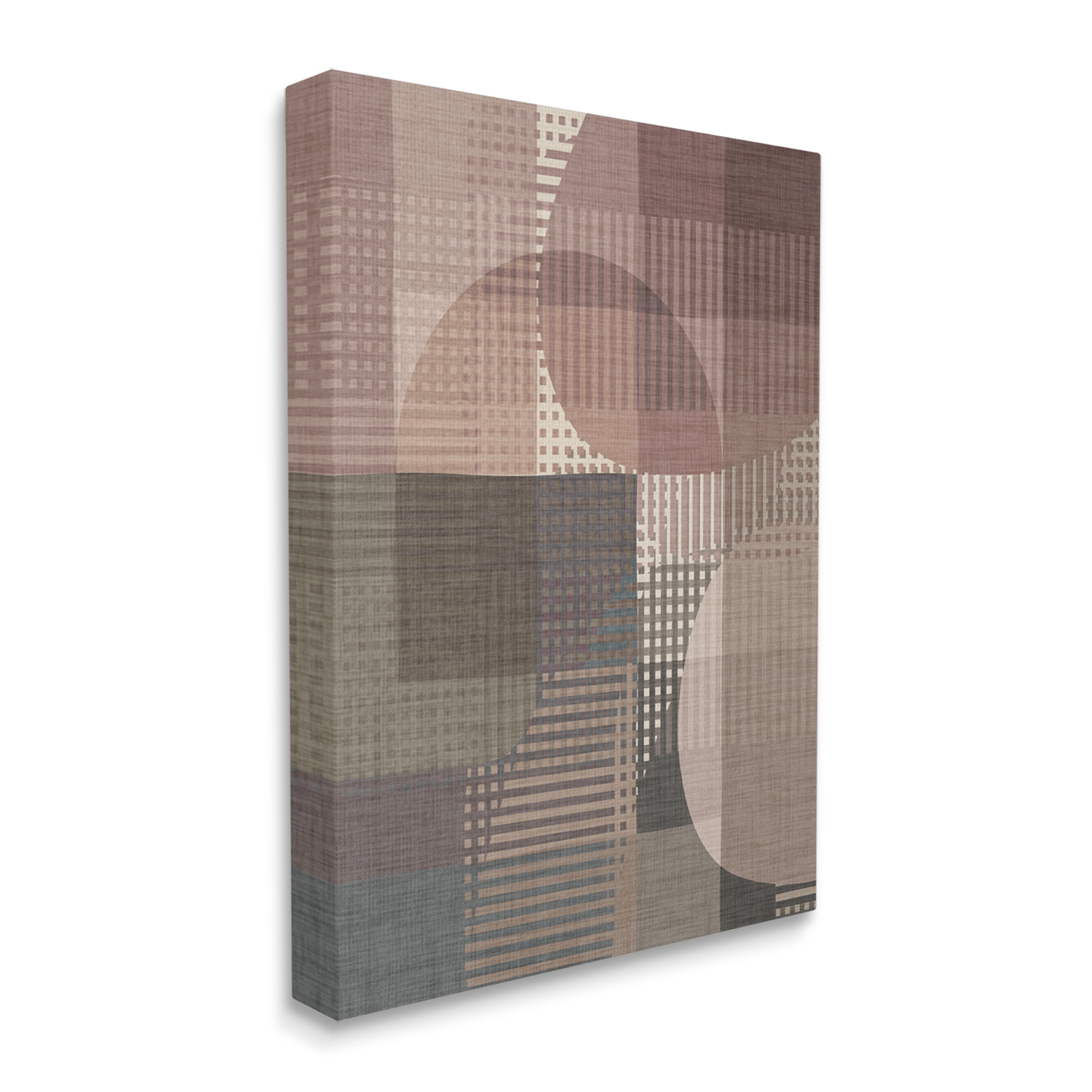 Stupell Industries Patterned Earth Tone Shapes Abstract Painting Gallery Wrapped Canvas Art Print Wall Art, 24 x 30