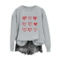 thumbnail image 3 of Juebong Valentines Day Shirt for Women Love Heart Sweatshirt Print Graphic Tee Round Neck Long Sleeve Pullover Top, 3 of 3