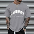 thumbnail image 2 of Krdevn Men's Half Sleeve Oversized T Shirt Letter Print Round Neck Short Sleeve,S, 2 of 4