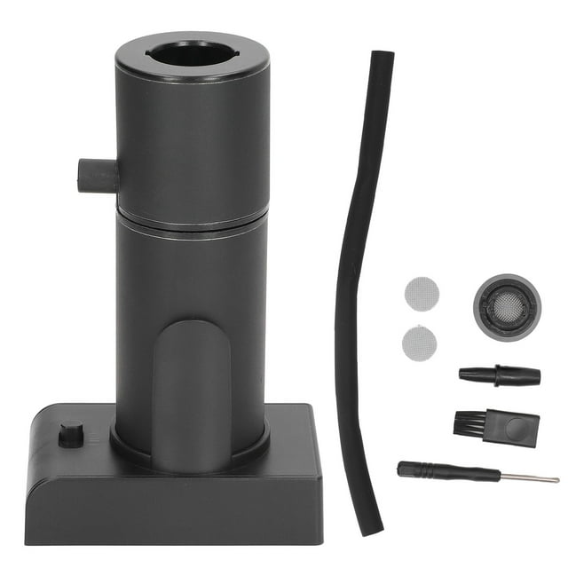 Kit de infusión de humo portátil de aleación de aluminio y zinc con engranaje ajustable para cócteles y bebidas, color negro