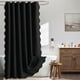 thumbnail image 1 of XmhyTop-A Cortina de ducha de lino, estilo bohemio, moderna, para baño, 200 x 200 cm, 1 pieza, elegante y duradera, para el baño del hogar, color negro., 1 of 5