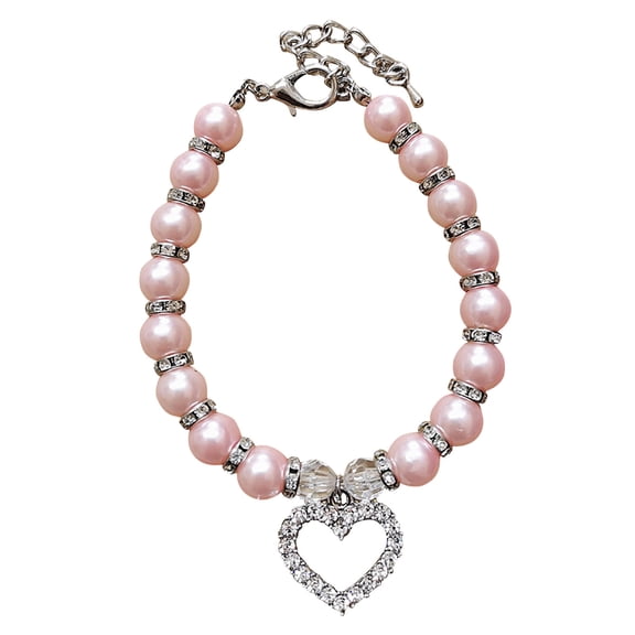 Pet Pearl Necklace Small Faux Pearl Choker for Kittens & Puppies, S Size, Tiny Cat Collar Jewelry for Photo Shoots