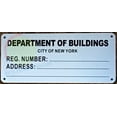 thumbnail image 4 of DEPT OF BUILDING SIGN -HPD (8.5X3,WHITE BRUSH SILVER BACKGROUND,ALUMINUM) -ref16822, 4 of 5