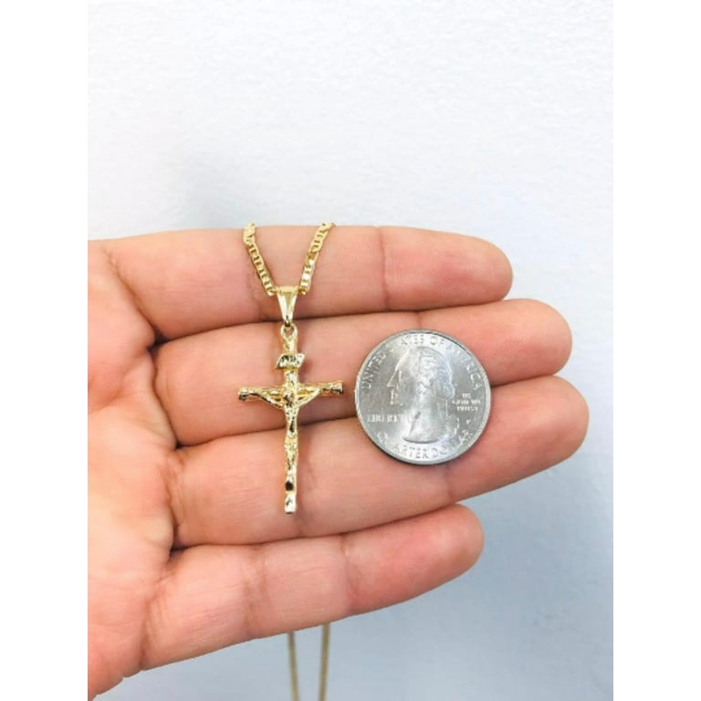 14K Gold Filled Men's Cross Necklace 20