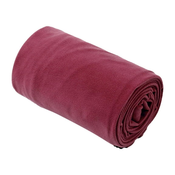 QccHieUs -Fleece sleeping bag liner, thermal pillow, sleeping bag, warm emergency camping Deep Red